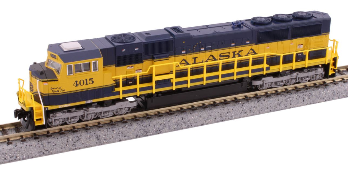 Kato N EMD SD70MAC w/Nose Headlight - Standard DC -- Alaska Railroad #4015 Spirit of North Pole (blue, yellow)
