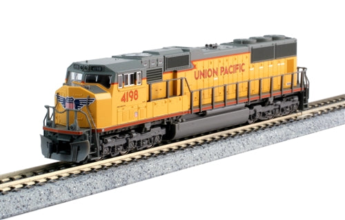 Kato EMD SD70M with Standard Flat Radiators - DCC -- Union Pacific 4198 (Armour Yellow, gray, red, Nose Wing Logo) - KAT1767608DCC