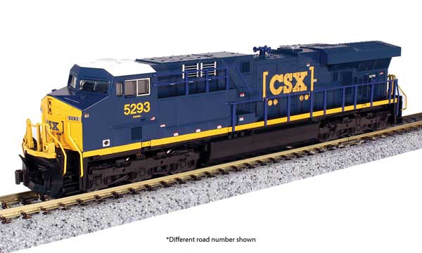 Kato N-Scale GE ES44AC GEVO - DCC -- CSX #5329 (blue, yellow, Boxcar Logo)