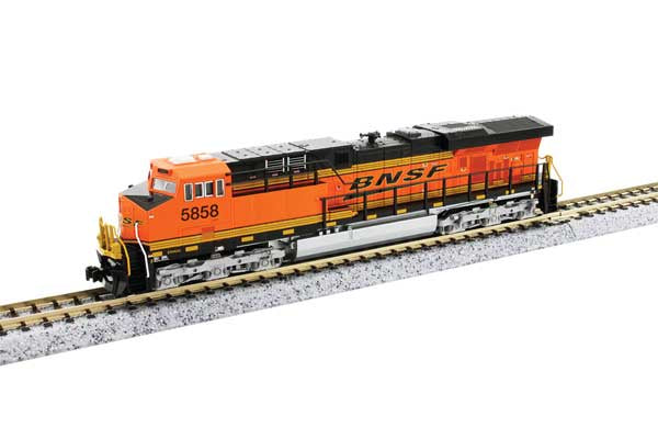 Kato 176-8958-S N GE ES44AC GEVO - Sound and DCC -- BNSF Railway #5858 (H3, orange, black, yellow, Wedge Logo)