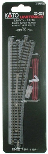 Kato #6 Electric Remote Turnout - Unitrack -- Right Hand - KAT20203