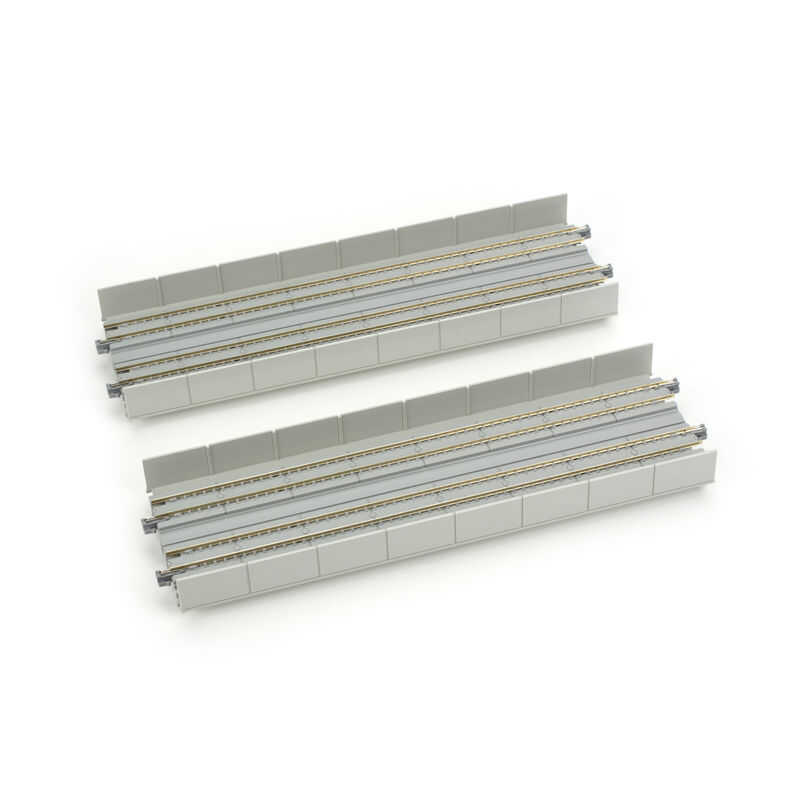 Kato N 248mm 9-3/4" Straight Dbl Viaduct, Concrete (2) - KAT20401