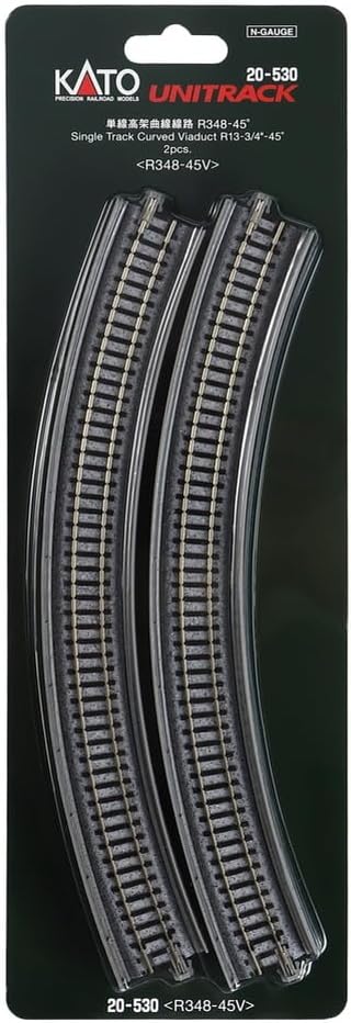 Kato N 348mm 13-3/4" Radius 45-Degree Viaduct (2) - KAT20530