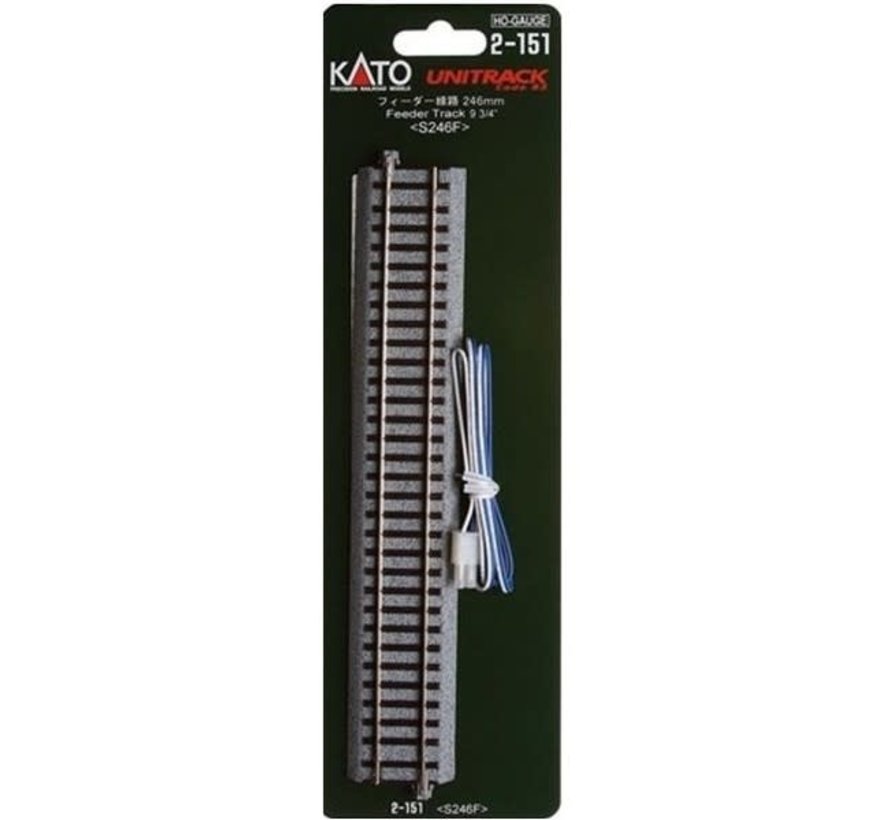 Kato 2-151 HO Straight Roadbed Track Section - Unitrack -- Feeder Track: 9-3/4" 246mm - KAT2151