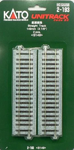 Kato 2-193 HO Straight Track - 2 Peices -- 5-7/8" 149mm - KAT2193