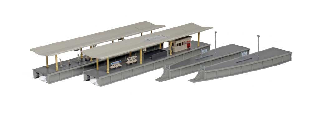 Kato 23-170 Island Platform Set -- Kit - 2 Sections and Tapered Ends