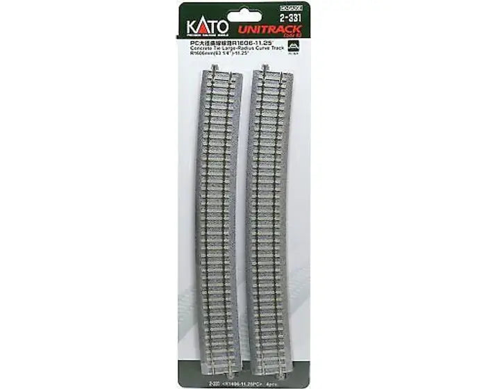 Kato HO Concrete Tie Large-Radius Curve Track R1606mm - KAT2331