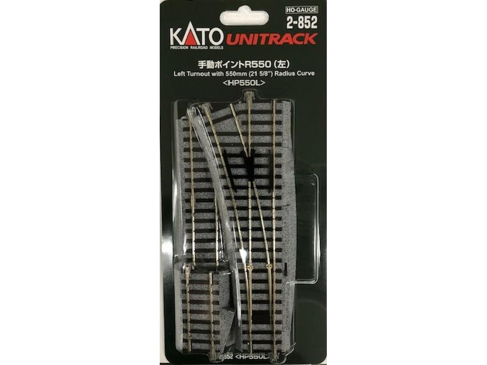 Kato HO Left Turnout with 550mm (21 5/8) Radius Curve - KAT2852