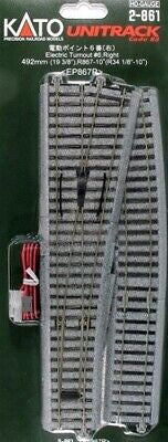 Kato Unitrack - Powered Turnout -- #6 Right Hand - 19-3/8" 492mm; 34-1/8" 867mm Radius - KAT2861