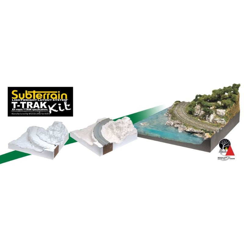 Kato 28886 N T-Trak Sub Terrain Layout System Corner Kit