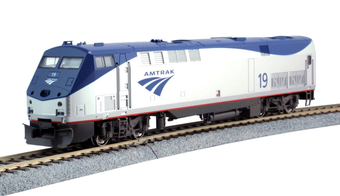 Kato 37-6118LSD HO GE P42 Genesis - Sound, DCC, Working Ditch Lights -- Amtrak (AMT) #180 (Phase Vb Late; silver, blue, red)