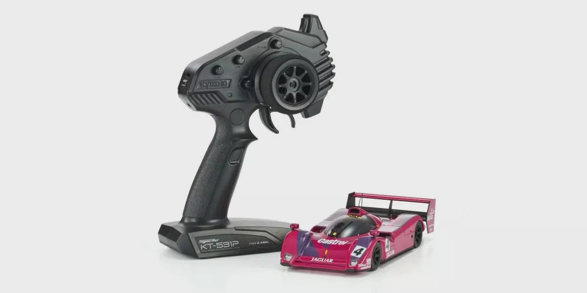 Kyosho MR-04 RWD Mini-Z Readyset w/1991 Jaguar XJR-14 LM Body (Pink) w/KT-531P 2.4GHz Radio