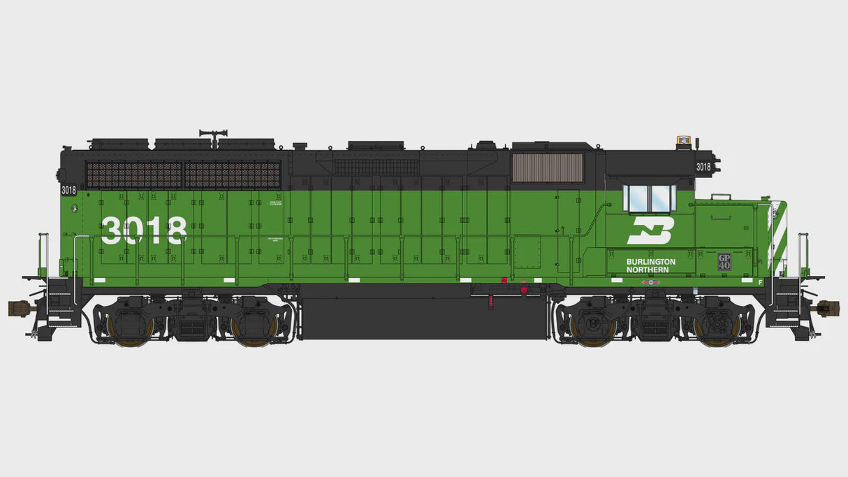 Class One Model Works HO EMD GP40 1A3 - DCC & SOUND - BURLINGTON NORTHERN 3018