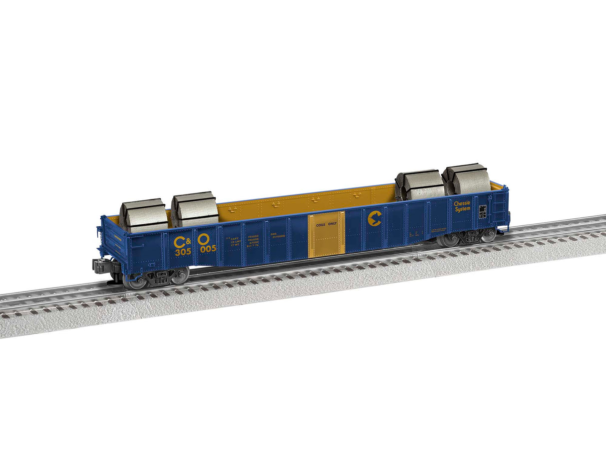 Lionel O 52' Coil Gondola, Chessie #305005 - LNL1926311