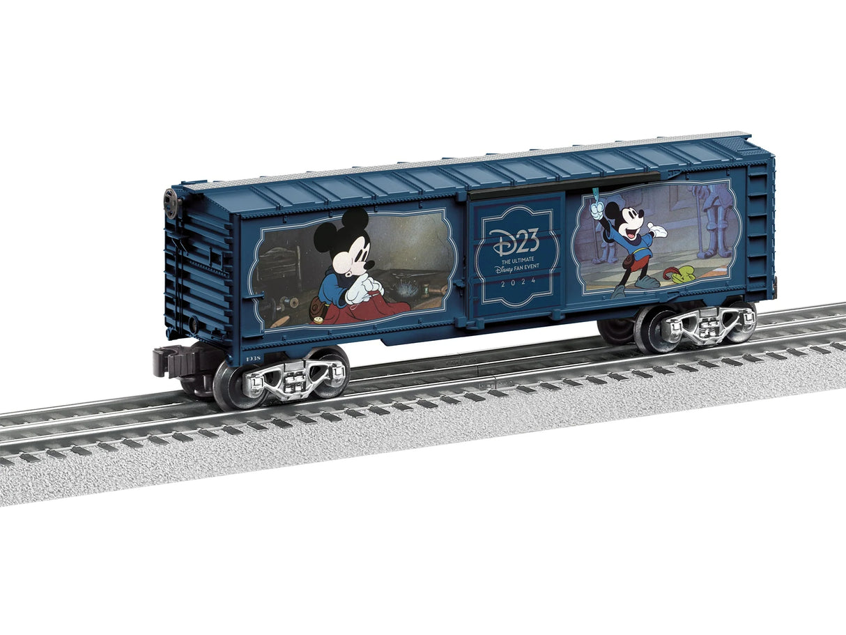 Lionel Steel Boxcar - 3-Rail - Ready to Run -- Disney(R) D23 Mickey Mouse (blue, silver, color characters)