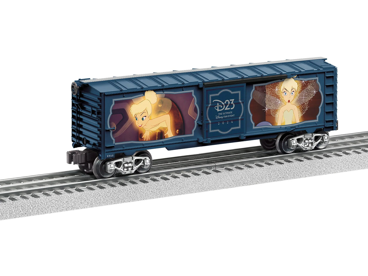 Lionel Steel Boxcar - 3-Rail - Ready to Run -- Disney(R) D23 Tinkerbell (blue, silver, color characters)
