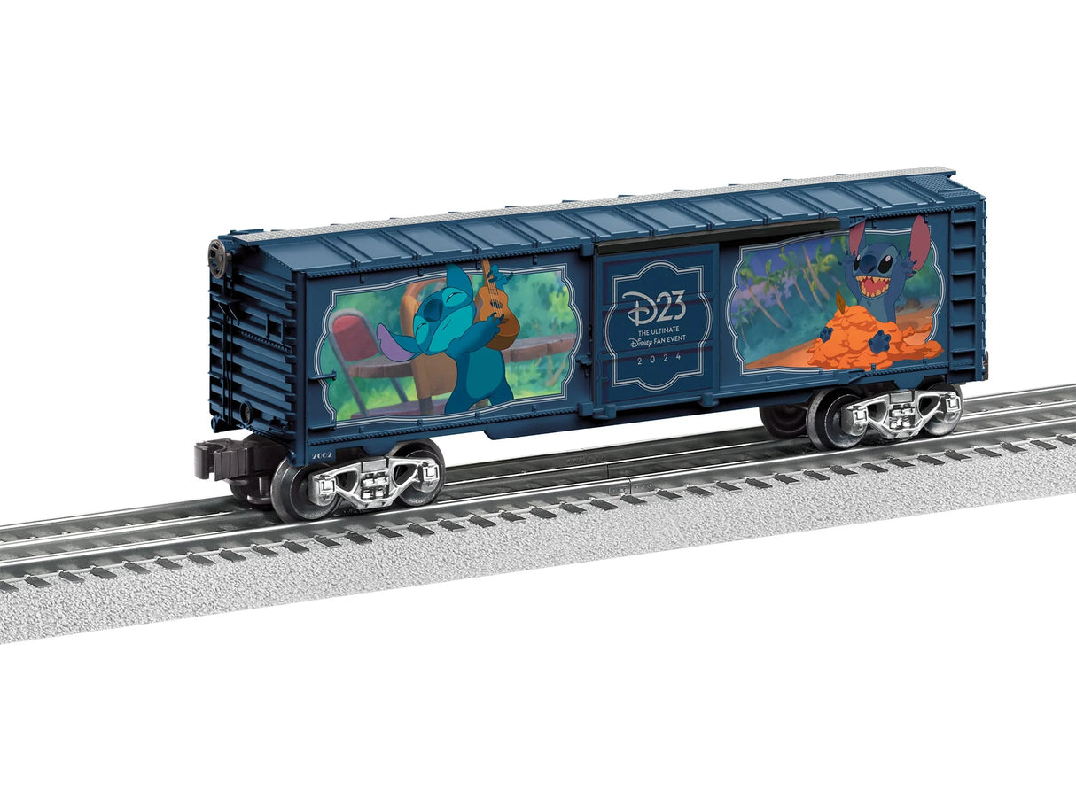 Lionel Steel Boxcar - 3-Rail - Ready to Run -- Disney(R) D23 Lilo and Stitch (blue, silver, color characters)
