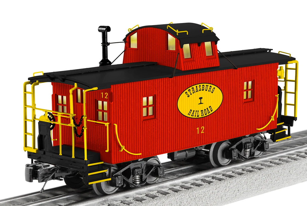 Lionel 2426470 Class N6B Wood Caboose - 3-Rail - Ready to Run -- Strasburg #12 (red, black, yellow)