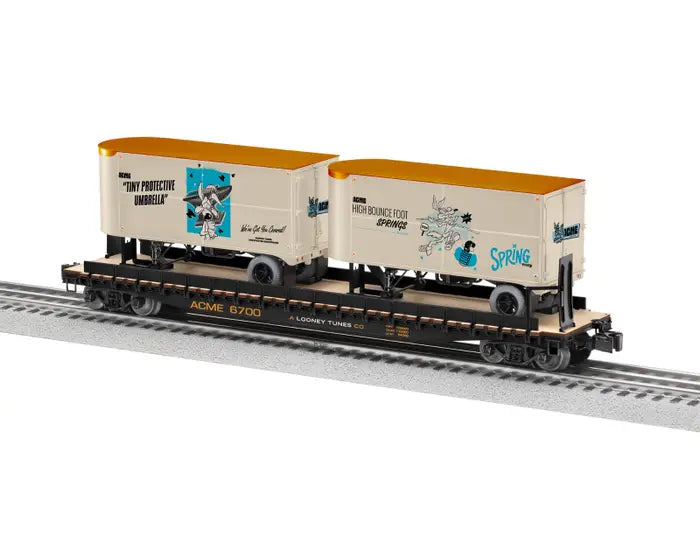 Lionel O ACME 50' TOFC Flatcar w/2 20' Trailers