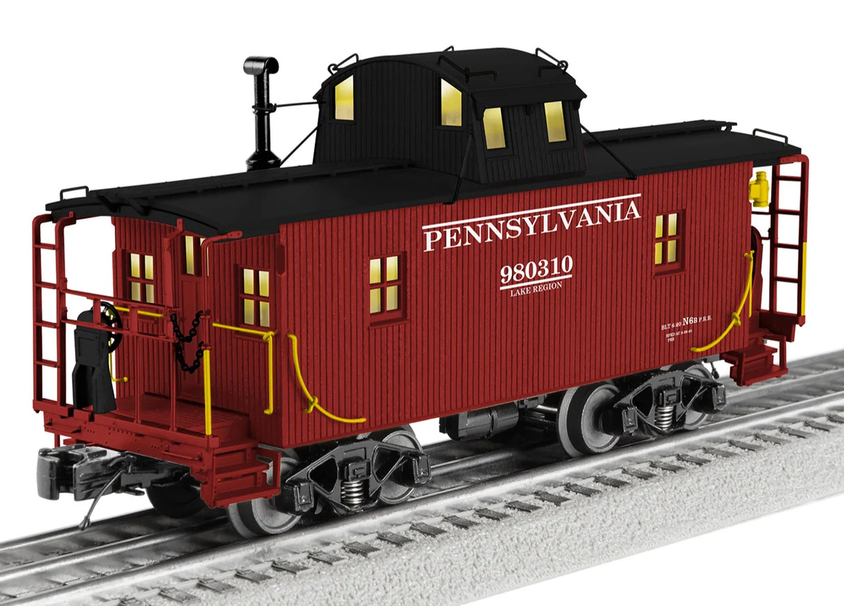 Lionel 2426760 Class N6B Wood Caboose w/RailSounds(R) - 3-Rail - Ready to Run - Vision -- Pennsylvania Railroad #980310 (Tuscan, black)