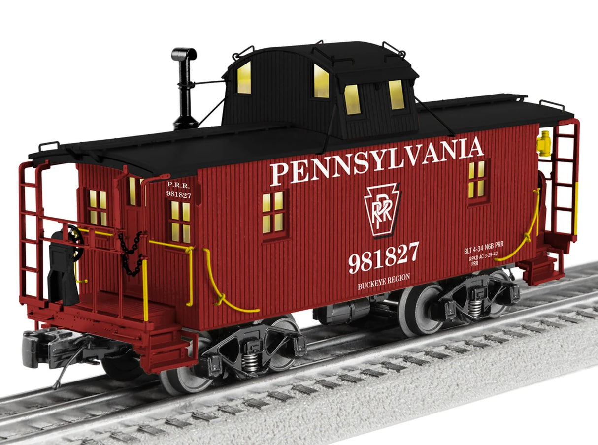 Lionel 2426770 Class N6B Wood Caboose w/RailSounds(R) - 3-Rail - Ready to Run - Vision -- Pennsylvania Railroad #980827 (Tuscan, black, Shadow Keystone)