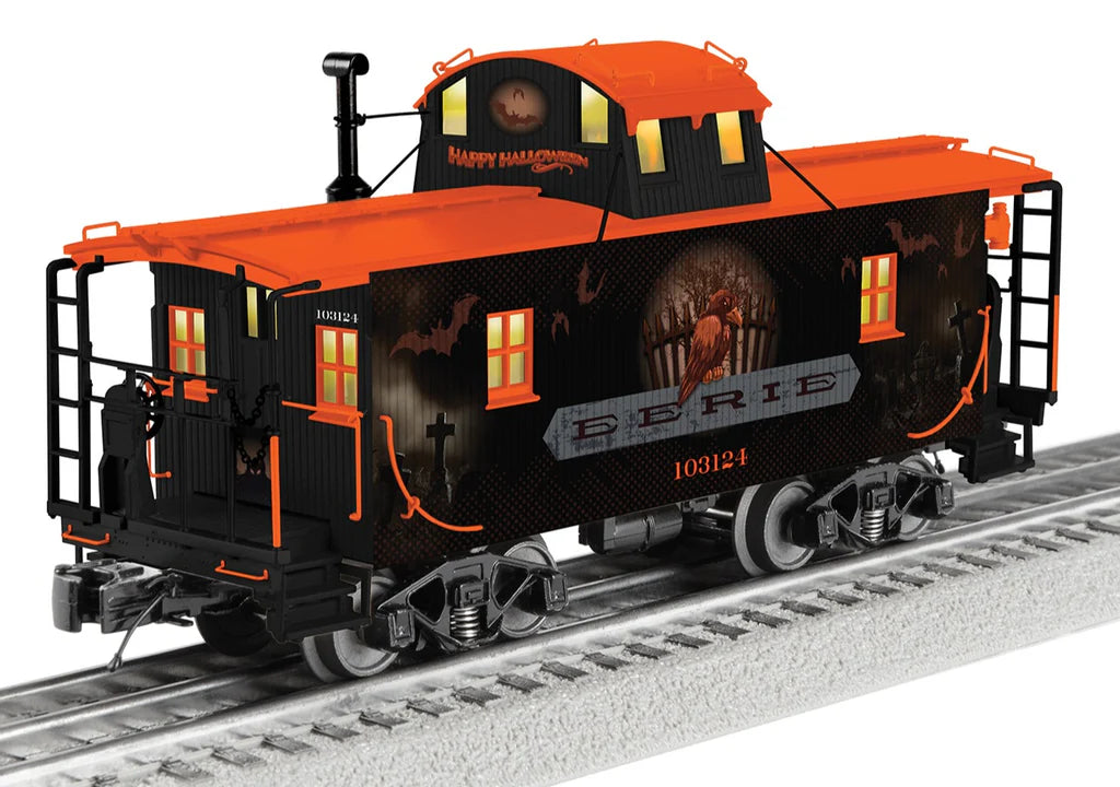 Lionel 2426780 Class N6B Wood Caboose w/RailSounds(R) - 3-Rail - Ready to Run - Vision -- Eerie #103124 (Halloween, black, orange)