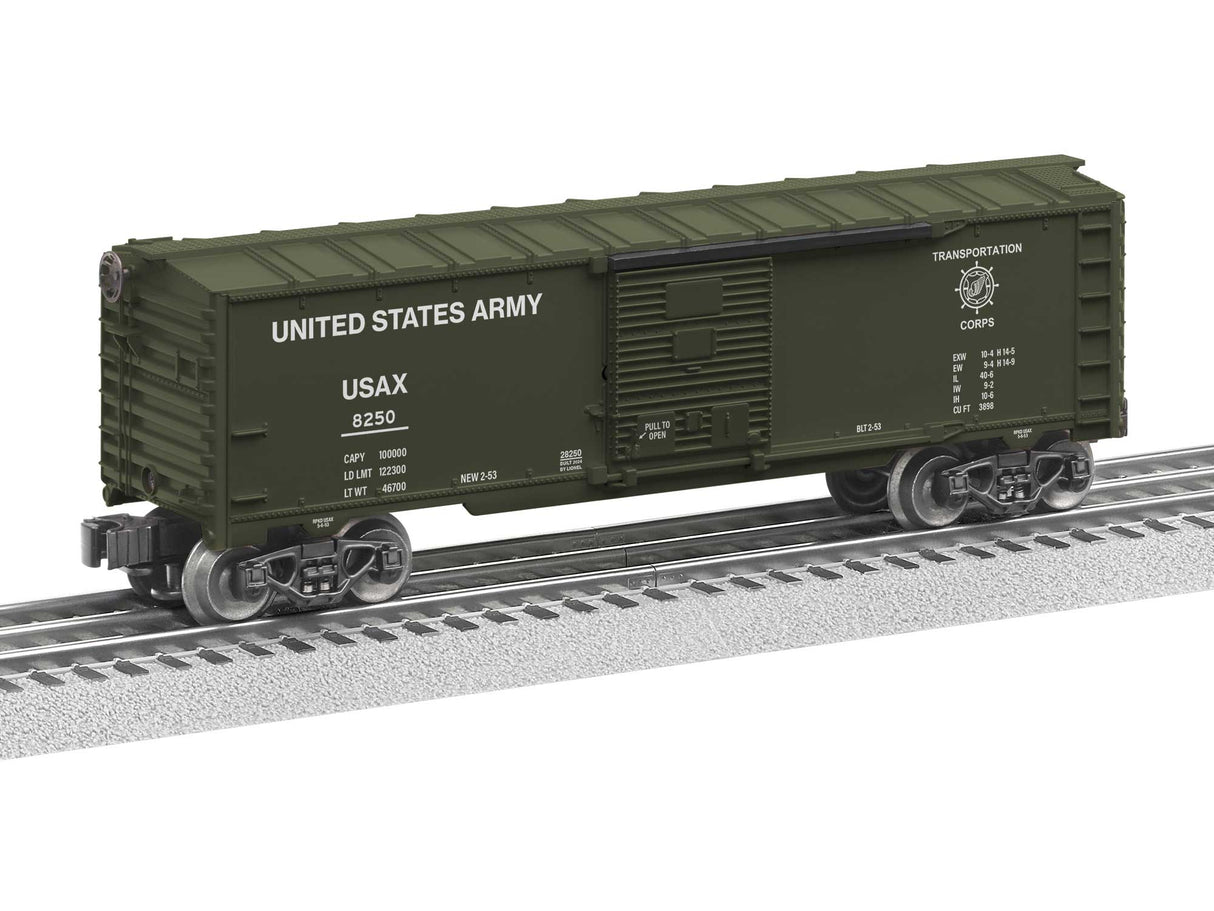 Lionel O RTR US Army Boxcar #8250