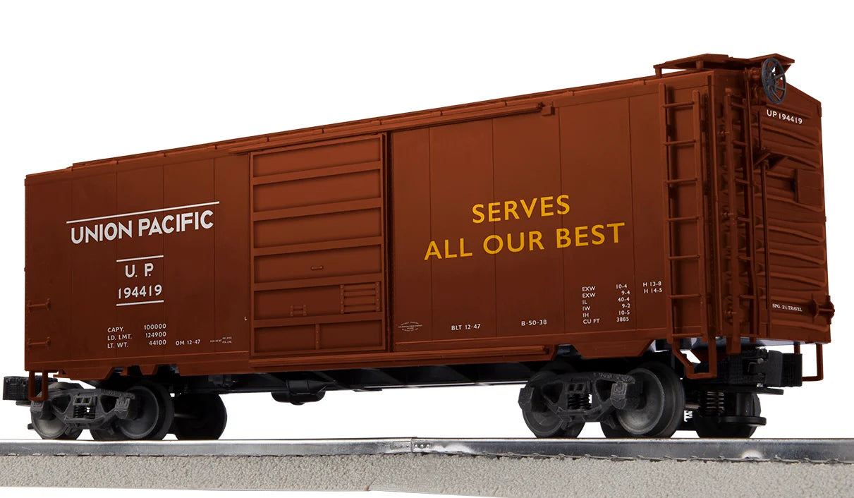 Lionel PS-1 40' Boxcar 3-Pack #6 - 3-Rail - Ready to Run -- Union Pacific #194418, 194419, 194420 (Boxcar Red, WWII Art)