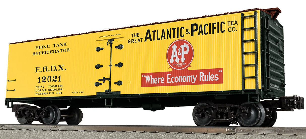 Lionel 2442212 - Woodside Reefer Car "Atlantic & Pacific" #12021