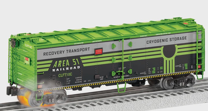 Lionel 2526340 Steel Reefer with Hotbox Effects - 3-Rail - Ready to Run -- Area 51 #CLFT10C (green, black, gray)