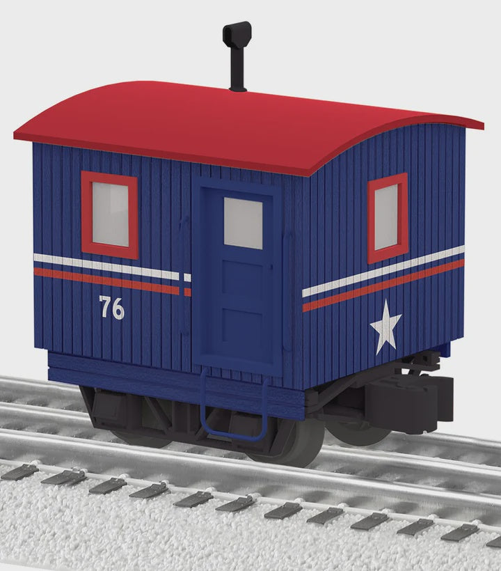 Lionel 2526760 Disconnect Truck Caboose - 3-Rail - Ready to Run -- #76 Painted, Unlettered (blue, red, white)