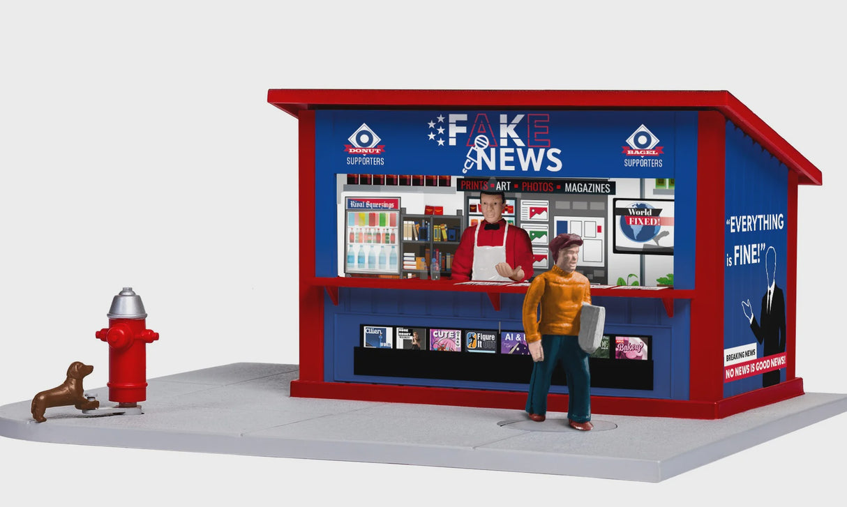 Lionel 2529260 Concession Stand w/LED Lights -- Kit - Fake News 8-1/2 x 6-1/2 x 5" 21.6 x 16.5 x 12.7cm