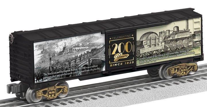 Lionel 2538050 Steel Boxcar - 3-Rail - Ready to Run -- Stockton & Darlington 200th Anniversary (black car)