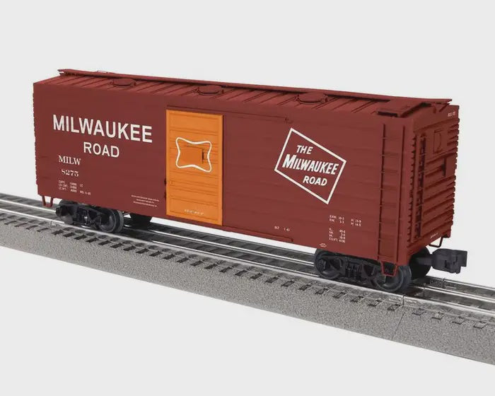 Lionel 2542041 40' Rib-Side Boxcar w/Hatches - 3-Rail - Ready to Run -- Milwaukee Road #8275 (Boxcar Red, orange, Large Roadname, TMR Logo)