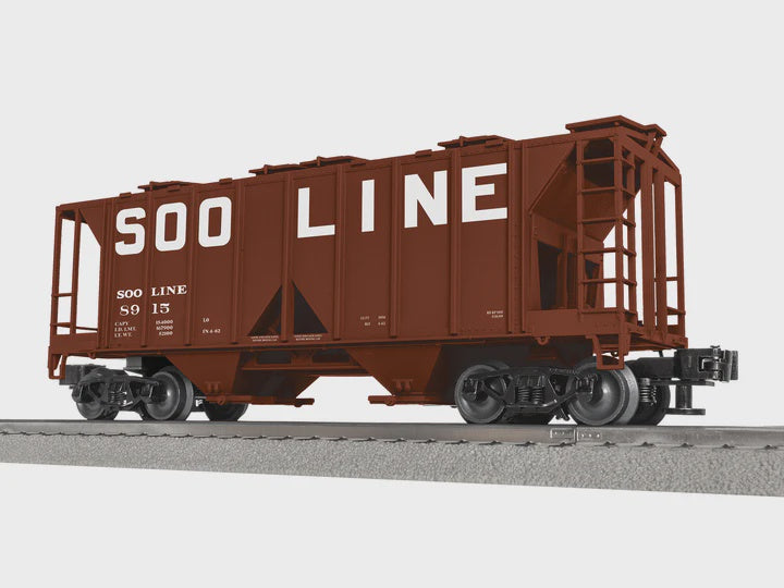 Lionel 2542122 Class AC-2 2-Bay Covered Hopper - 3-Rail - Ready to Run -- Soo Line #8915 (Boxcar Red, white, Billboard Lettering)