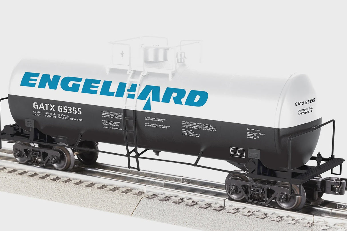 Lionel 2542371 ACF 40' Frameless Tank Car - 3-Rail - Ready to Run -- Engelhard GATX #65355 (white, black, blue)
