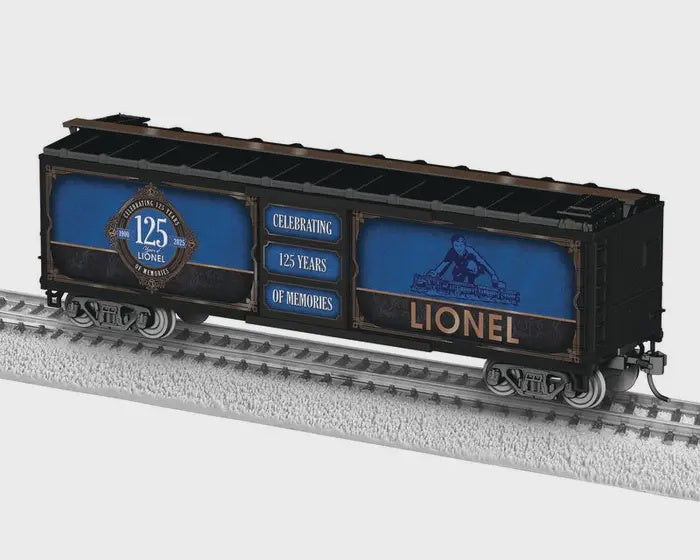 Lionel 2554220 HO 40' Steel Flat-End Boxcar - Ready to Run -- Lionel (125th Anniversary, black, blue, gold)