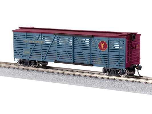 Lionel HO 40' Stock Car w/Reindeer Sounds - Ready to Run -- The Polar Express #122520 (blue, red)