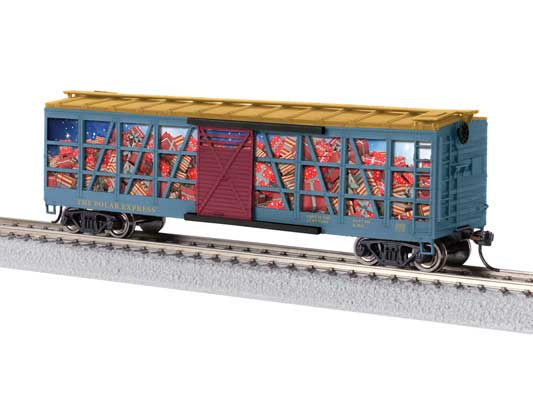 Lionel HO 40' Clear-Side Boxcar - Ready to Run -- The Polar Express #54430 (blue, red, yellow)