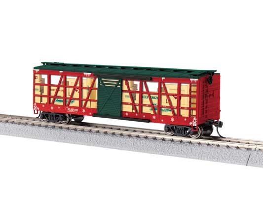 Lionel HO 40' Clear-Side Boxcar - Ready to Run -- Sled-Ex (red, green)
