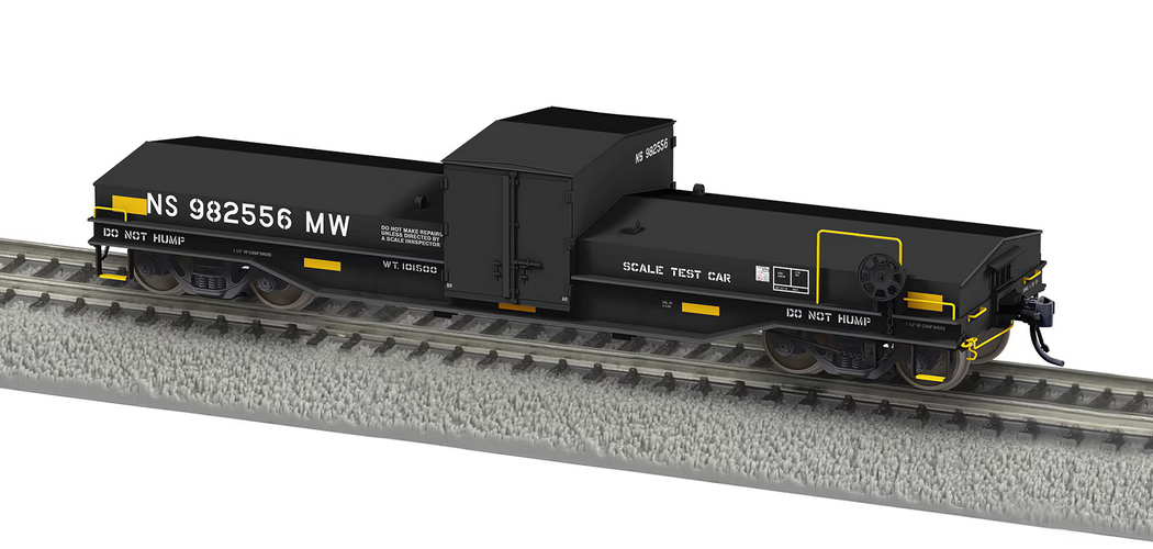 Lionel HO Maxson Scale Test Car - Ready to Run -- Norfolk Southern #982556 (black, yellow)