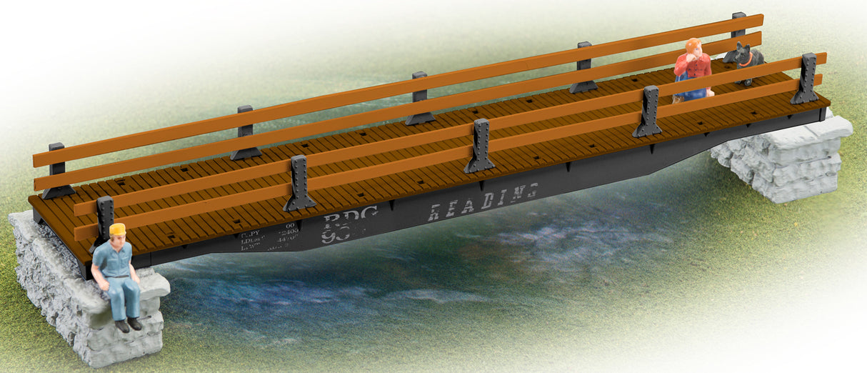 Lionel Old Reading Flatcar Foot Bridge w/Stone Piers (2) - LNL622587