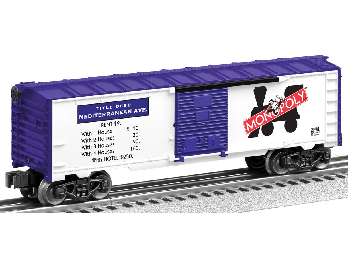 Lionel Monopoly Boxcar 2-Pack (Mediterranean Ave & St James Pl) SKU: 6-39379 - LNL639379