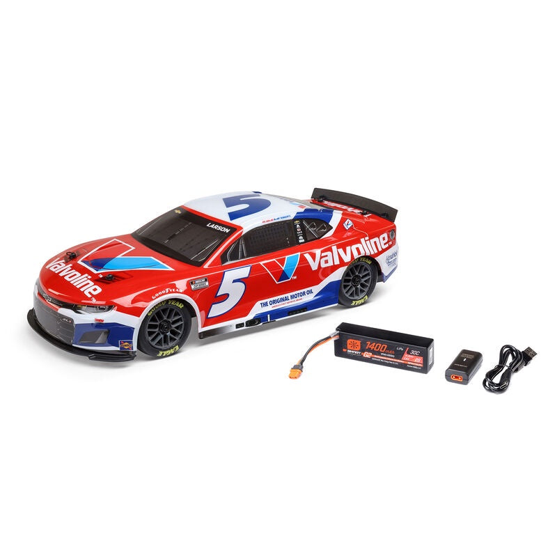 Losi 1/12 NASCAR RC Racecar Kyle Larson No. 5 2025 Valvoline Chevrolet Camaro ZL1 2S AWD RTR Brushed On-Road (Battery & Charger Included), Red