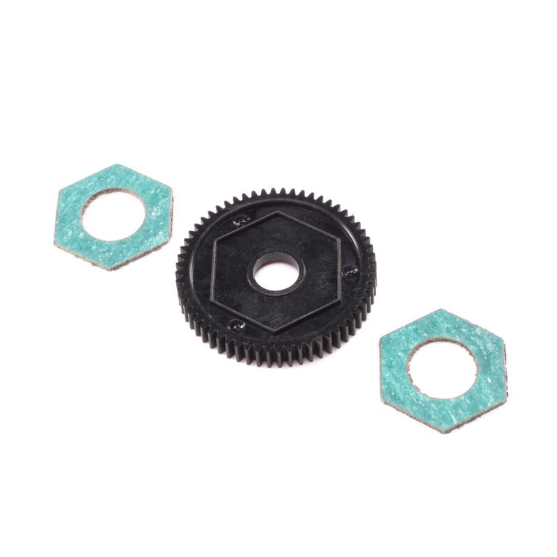 Losi Spur Gear w/ Slipper Pads, 60T, 0.5M: Mini-T 2.0 - LOS212016