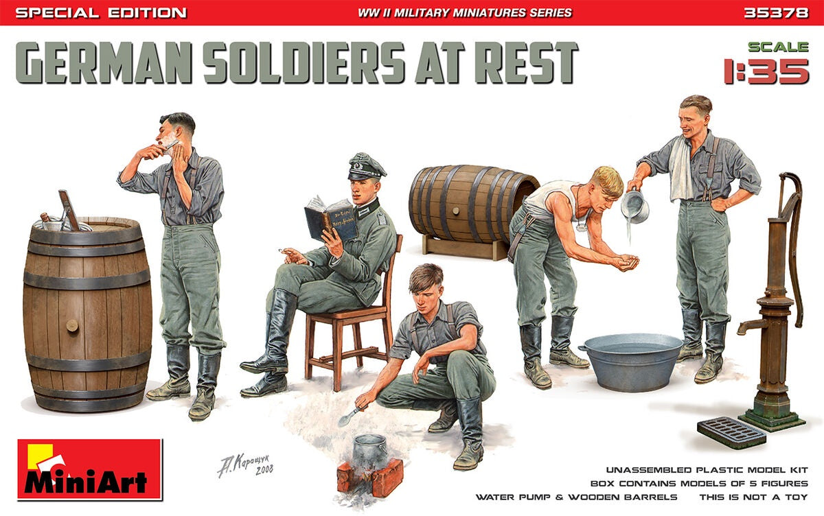 1/35 Miniart German Soldiers At Rest Plastic Model Kit
