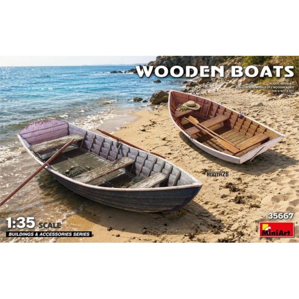 1/35 Miniart Wooden Boats Plastic Model Kit