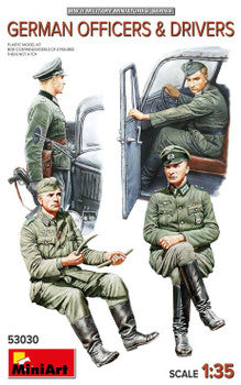 WWII German Officers & Drivers (4) 1/35 Miniart Models