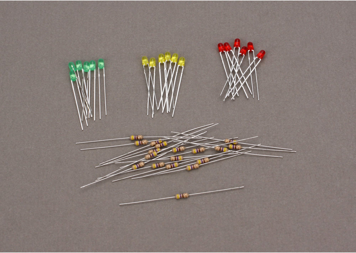 Standard Light Emiting Diodes (LEDs) - 1/8" 3mm Diameter -- 6 Each; Red, Green, Yellow pkg(18)