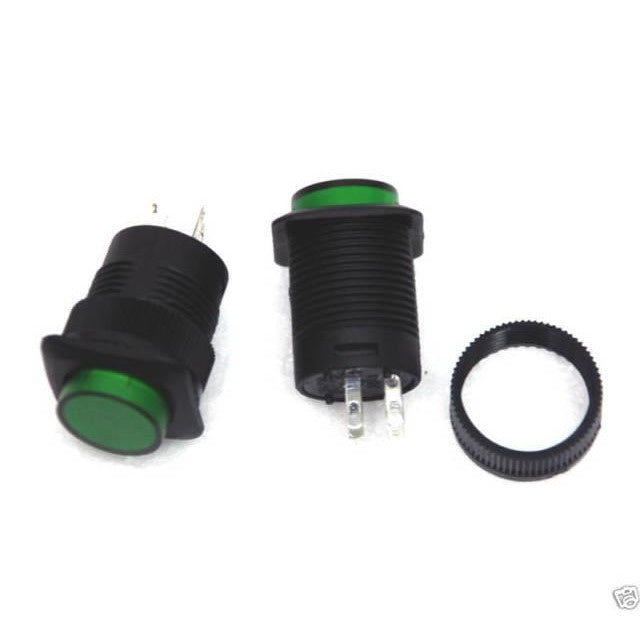 Illuminated Latching SPST Pushbutton Switches -- Green pkg(2) - Resistors